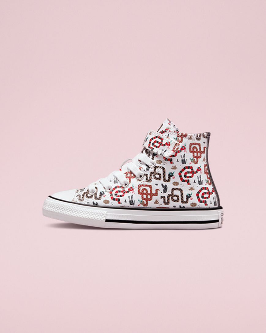 Boys' Converse Chuck Taylor All Star Easy-On Snake High Top Shoes White / Grey / Red | AU C6849F